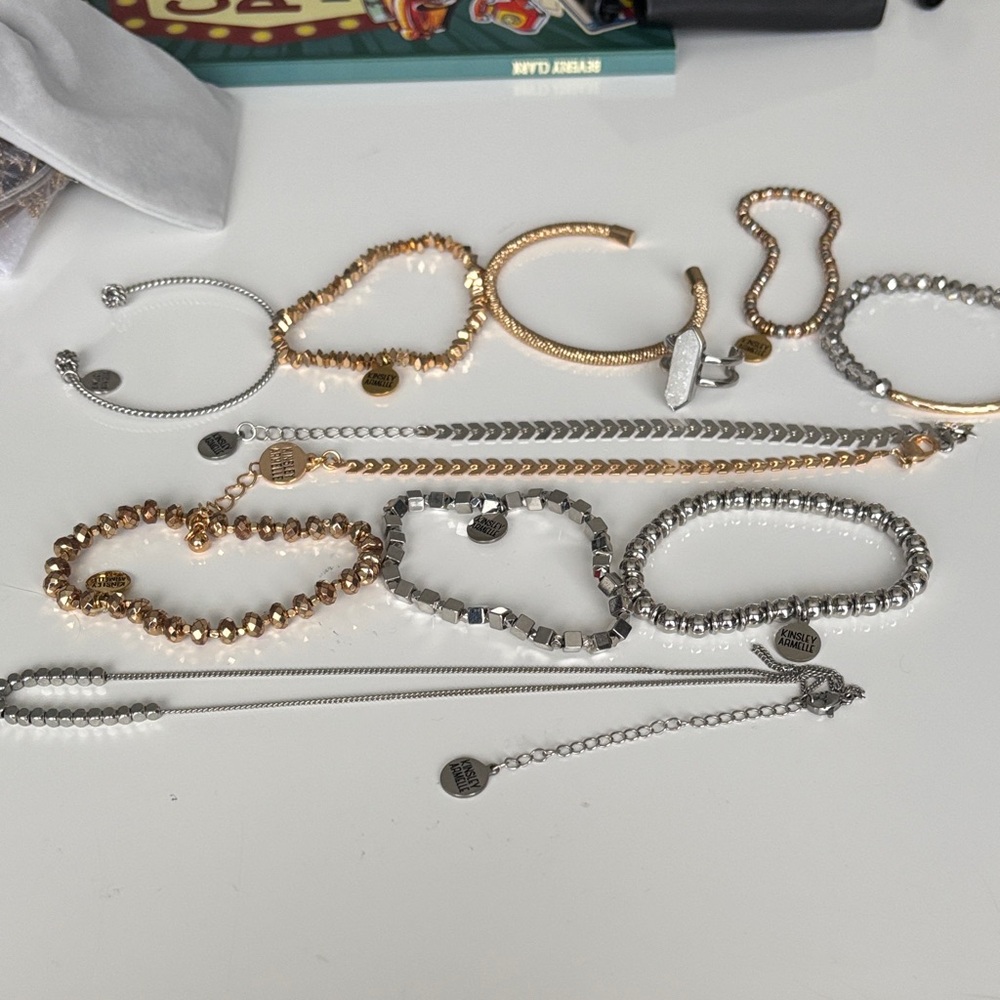 KINSLEY ARMELLE Elegant Gold and Silver Bracelet Set